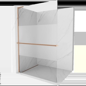 Mexen Kioto+ L душ преграда с рафт Walk-in 110 x 200 см, прозрачно/мразовито, матирана мед - 800-110-123-65-35 (800-110-123-65-35)