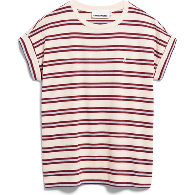 Armedangels Дамска тениска ARMEDANGELS Women's Idaara Stripes T-shirt - Undyed / Velvet Red / Soft Blue (916-2765-1314)