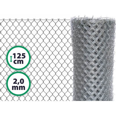 Pletivo pozinkované výška 125 cm s ND (2 mm; 50x50 mm; Zn)