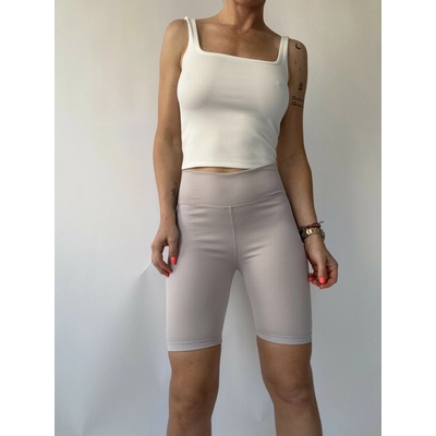 Sim Fashion Rebrované push-up legíny Grey Krémová