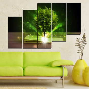Vivid Home Декоративни панели Vivid Home от 5 части, Дърво, PVC, 110x65 см, 8-ма Форма №0661