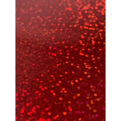 Nažehlovací holografická fólie na textil 15x24cm červená