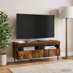 vidaXL LED телевизионен кабинет ZWOLLE 100 x 35 x 43 см Опушен дъб (896550)