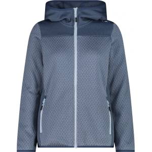 CMP Дамско поларено яке CMP Women's Jacquard Knit Jacket Fix Hood Fleece jacket - Space / Sky Blue - размер 38 (EU) (105-7197-0513)