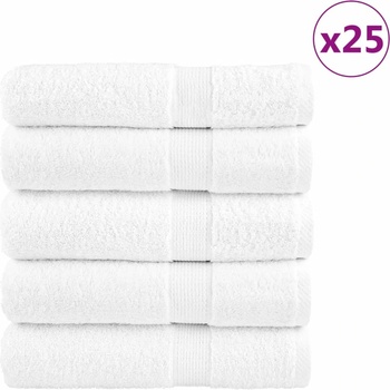 vidaXL Премиум хавлиени кърпи SOLUND 25 бр бели 100x150 см 600 gsm (137135)