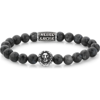 Rebel & Rose Unisex náramok Grey Seduction 8 mm RR-8L025-S-XL
