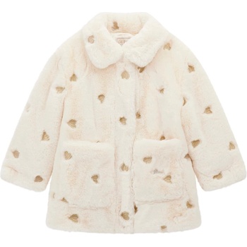 Guess Детско палто Guess - Мек плюш с кафяви сърца, екрю, 12 м (20254-K5BL01-WHGO0-FU64-12M)