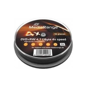 MediaRange DVD+RW 4.7GB 4x - 10 броя (шпиндел) MR451
