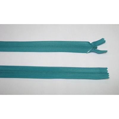 Zips krytý 3mm nedeliteľný 60cm tyrkysový dederon