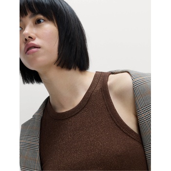 Marks & Spencer Блестящ потник с висок процент памук Marks & Spencer кафяв Marks & Spencer | Kafyav | ЖЕНИ | 6