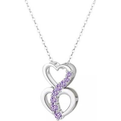 Olivie Stříbrný srdce violet 7134