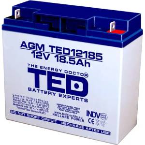 Ted electric Оловна батерия TED ELECTRIC, 12V, 18.5Ah, 181/ 76/ 167 mm, AGM (TED-12V-18.5-AGM) - xtreme