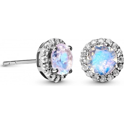 Royal Exklusive Emporial stříbrné peckové rhodiované Měsíční duhové kouzlo GU-DR2564E-SILVER-MOONSTONE