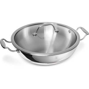 Berlinger Haus Уок със стъклен капак и петслойно тяло Copper Touch 28cm 55802 (BH/8813)