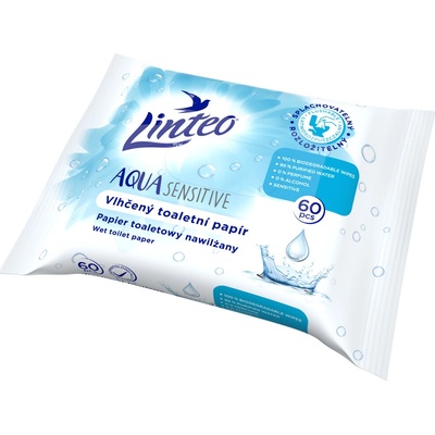 LINTEO vlhčený Aqua Sensitive 60 ks