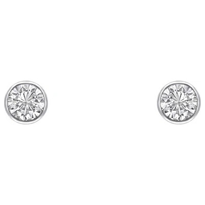 Eppi Strieborné minimalistické bezel náušnice s diamantmi Viosa E44197