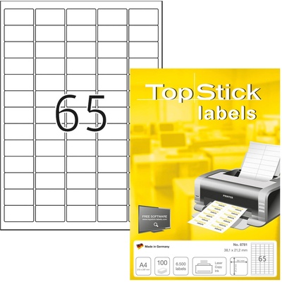 Самозалепващи се етикети, A4, 38.1 х 21.2 mm, 65 б (1540100184)