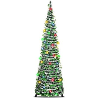POP-UP VIANOČNÝ STROMČEK 150 CM S FLITRAMI – VIANOČNÁ DEKORÁCIA ZELENÁ LED
