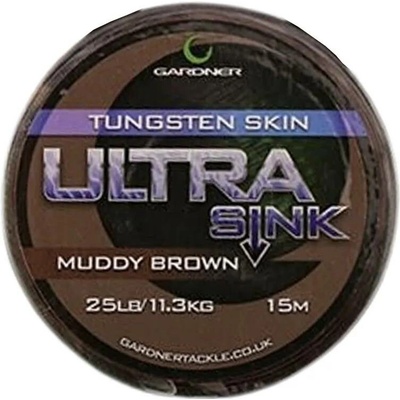 Gardner šnůra Ultra Sink Tungsten 15m 25lbs Muddy Brown