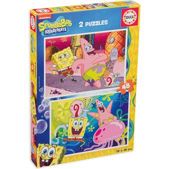Educa Детски пъзел Educa от 2 x 48 части - Спонджбоб (EDU19388)
