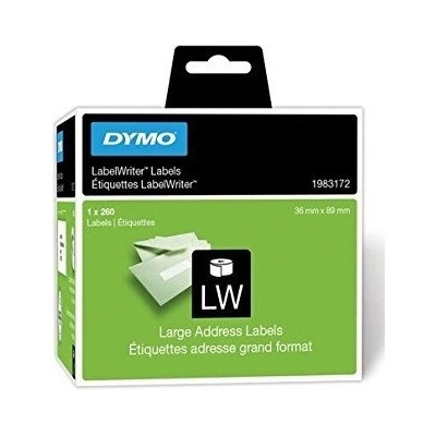 DYMO 1983172, 89мм x 36мм, бели големи хартиени етикети (1983172)
