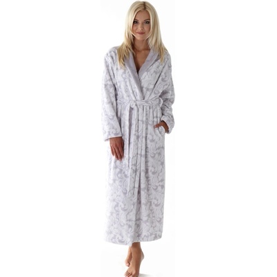 Flora župan s kapucí dlouhý župan s kapucí 9102 šedý tisk na bílé – Hledejceny.cz