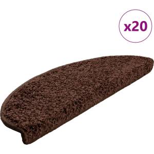 vidaXL Изтривалки за стълби, 20 бр. , 65x21x4 см, кафяви, полукръгли, големи (3365848)