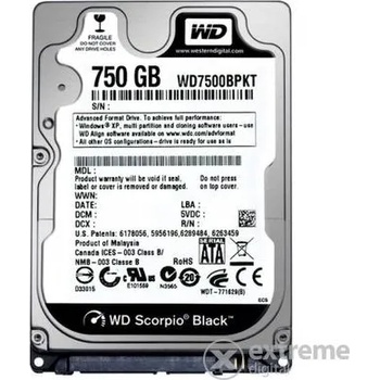 Western Digital 750GB 16MB SATA3 (WD75000BPKX)