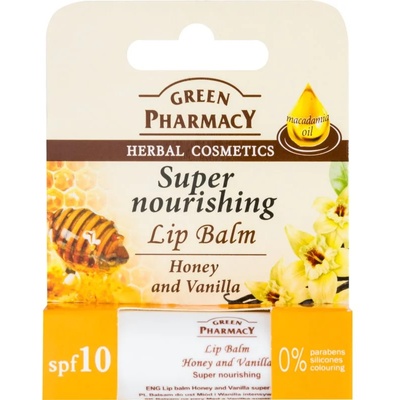 Green Pharmacy Lip Care подхранващ балсам за устни SPF 10 без силикони, парабени и оцветители 3.6 гр