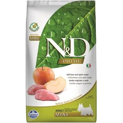 N&D Prime Dog Adult Mini Grain Free divočák & jablko 2,5 kg