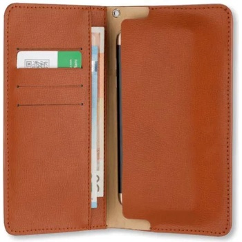 Image 1 of 4smarts Newtown Wallet Universal Flip Case - универсален кожен калъф тип портфейл за смартфони до 5.8 инча (кафяв)