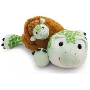 NICI Green: плюшена костенурка с малкото си - в легнало положение, 28 см