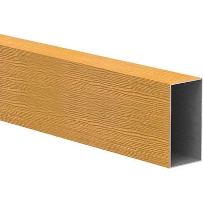Hliníkový jekl 80x40 mm, tvar obdélník, dřevodekor se strukturou, dekor LUVIA (Světlý dub) (AL-80x40x1.2-LUV-DS-6)