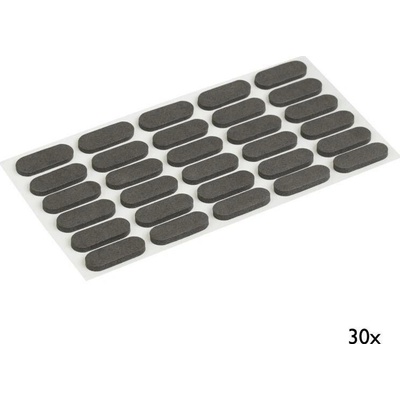 Tlumič dvířek 22x8mm, samolepící, černý, 30 ks, materiál plast