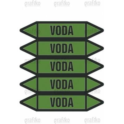 Grafiko | Voda - Materiál fólie s ochrannou laminací, Rozměr aršík 5ks šipka 250x52mm
