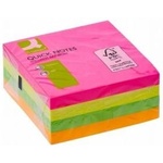 Q-CONNECT self-adhesive cube, 76x76mm, 1x400 sheets, 4 colors, neon