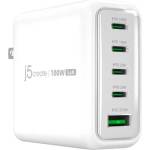 j5create Мрежово зарядно JUP53100 100W GaN, 5 порта, USB-C, USB-A (J5-JUP53100EF-N) - megamag