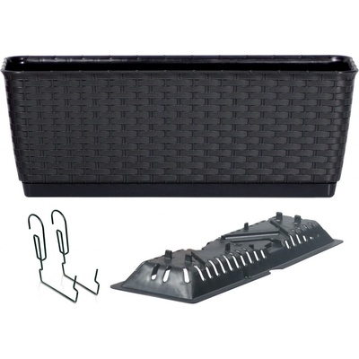 Prosperplast Kvetináč plast sivý 59 x 15,4 x 14,2 cm