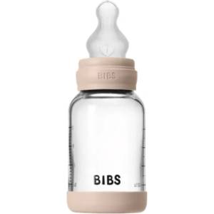 BIBS Стъклена бебешка бутилка Bibs - Със силиконов биберон, 120 ml, Blush (50191244) - baby