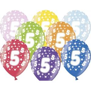 PartyDeco Балон за рожден ден с число 5