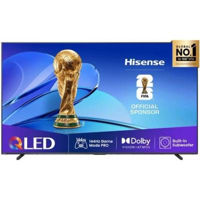 Телевизор Hisense 98E7Q, 98" (248.92cm) 4K/UHD QLED Smart TV, HDR10+, 144Hz, Dolby Vision, Dolby Atmos, DTS Virtual: X, DVB-T2/C/S2, Wi-Fi, Bluetooth, LAN, 4x HDMI, 2x USB (98E7Q)