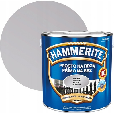 Hammerite přímo na rez, 0,70L, hladký stříbrný