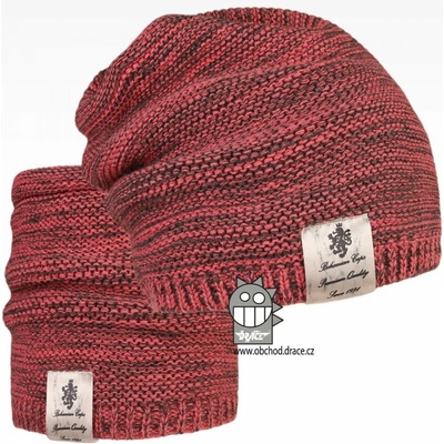 Dráče Čiapka pletená a nákrčník Colors set vzor 31 lososový melír