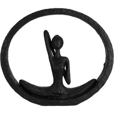 Home Styling Collection Figurka jóga výška 19,5 cm barva černá