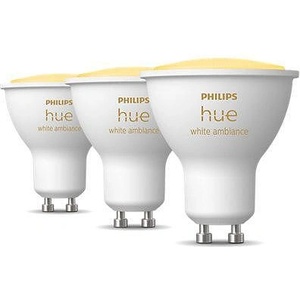 Philips Смарт сет димируеми LED лунички Philips Hue White Ambiance, 3 бр. , 4.2W, 400 lm, GU10, 2100-6500K (12NC929003666703)