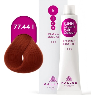 Kallos KJMN s keratinem a arganovým olejem 77.44 l Medium Intense CopperBlond Cream Hair Colour 1:1.5 100 ml