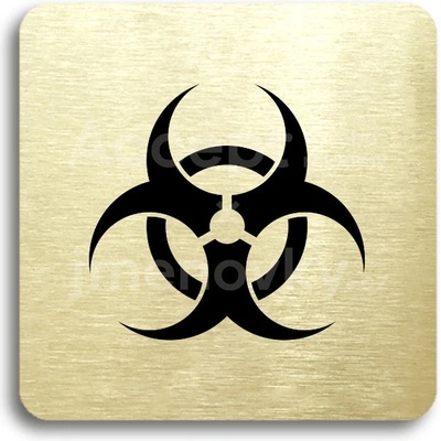 ACCEPT Piktogram biohazard - zlatá tabulka - černý tisk bez rámečku