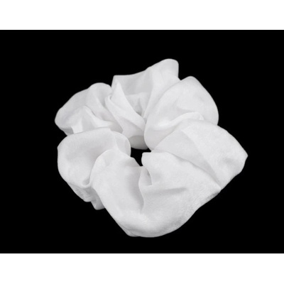 Vlasové doplňky Gumička scrunchie do vlasů bílá 1 ks