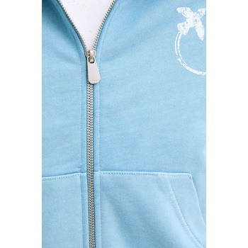 PINKO Памучен суичър Pinko в синьо с качулка с принт 104622 A2CV (104622.A2CV)