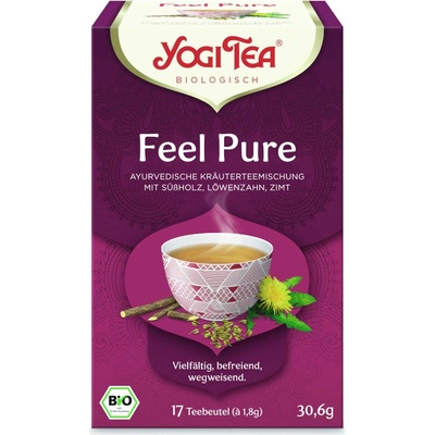 Yogi Tea Feel Pure Detox ajurvédský bylinný čaj 17 x 1,8 g